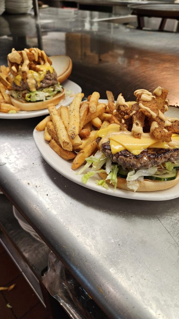 Medium Well and Medium Rare burger. From Outback Steakhouse. [OC]. Which one would you prefer?