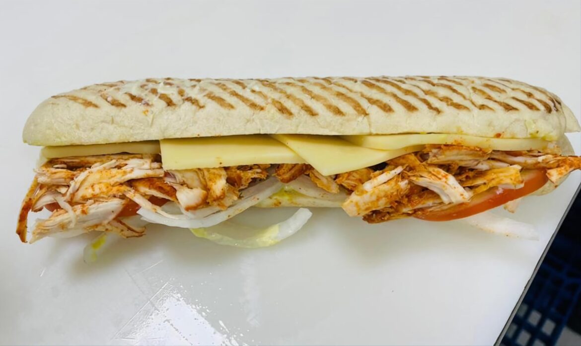 Homemade pulled chicken Ciabatta