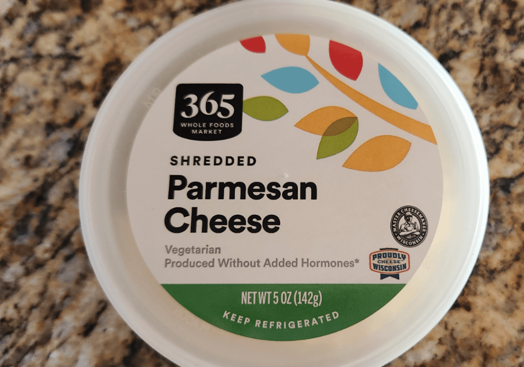 Vegetarian Parmesan (style) Cheese - 365 Whole Foods Market (Massachusetts)