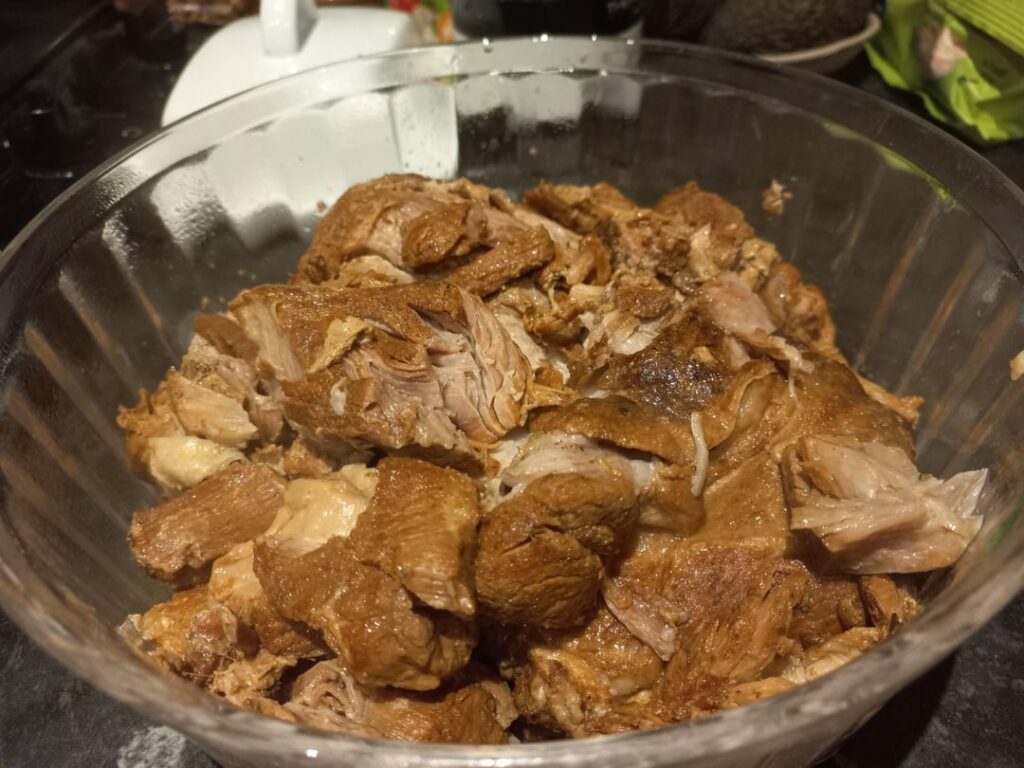 I made pulled pork in the slow cooker again.