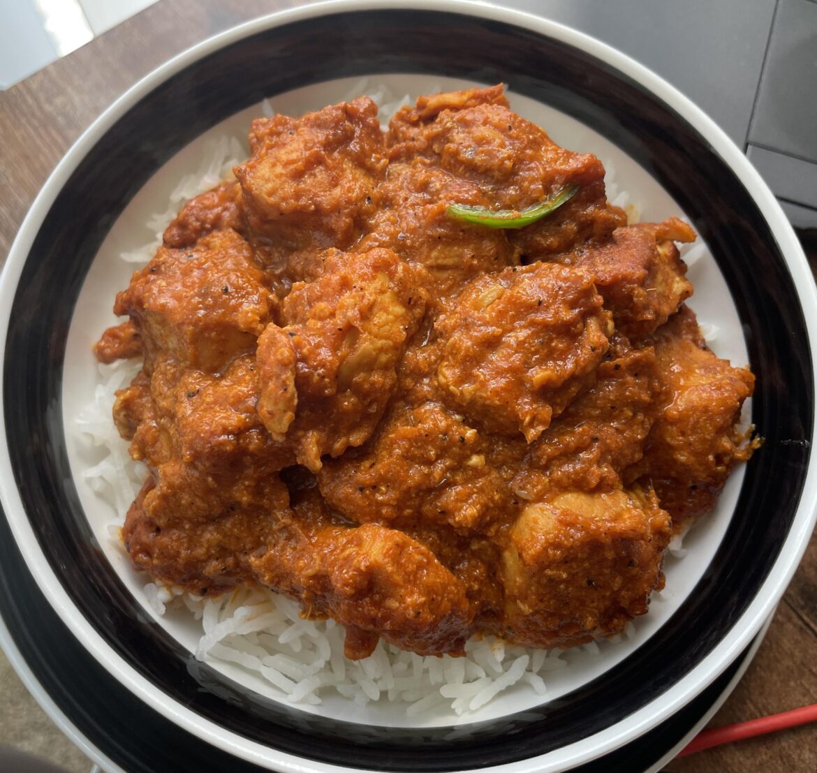 [Homemade] I made Pakistani chicken tikka masala with boneless chicken