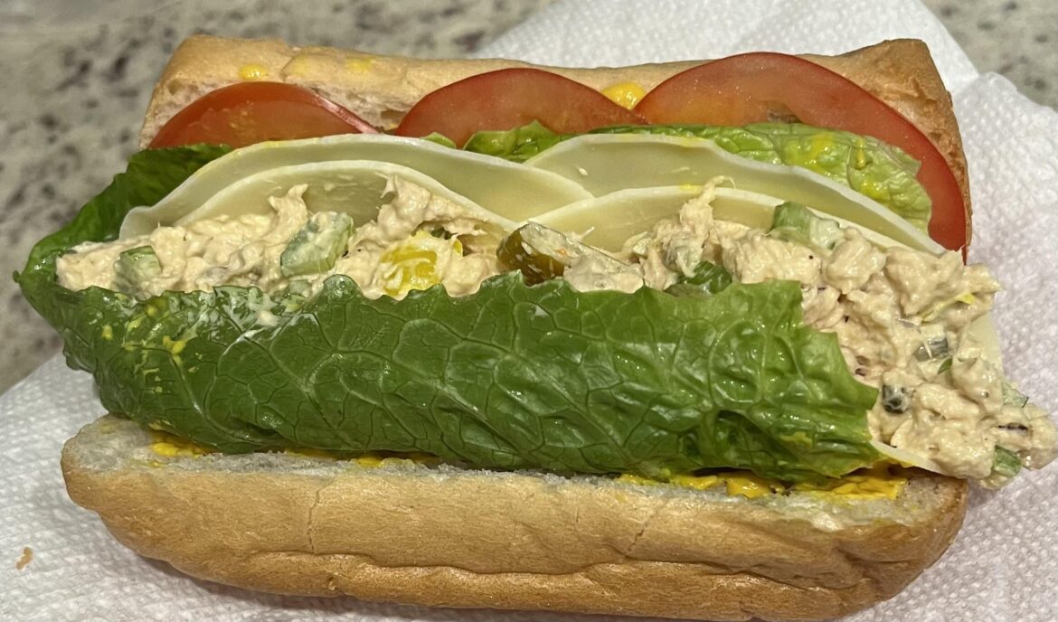 Spicy tuna salad sub