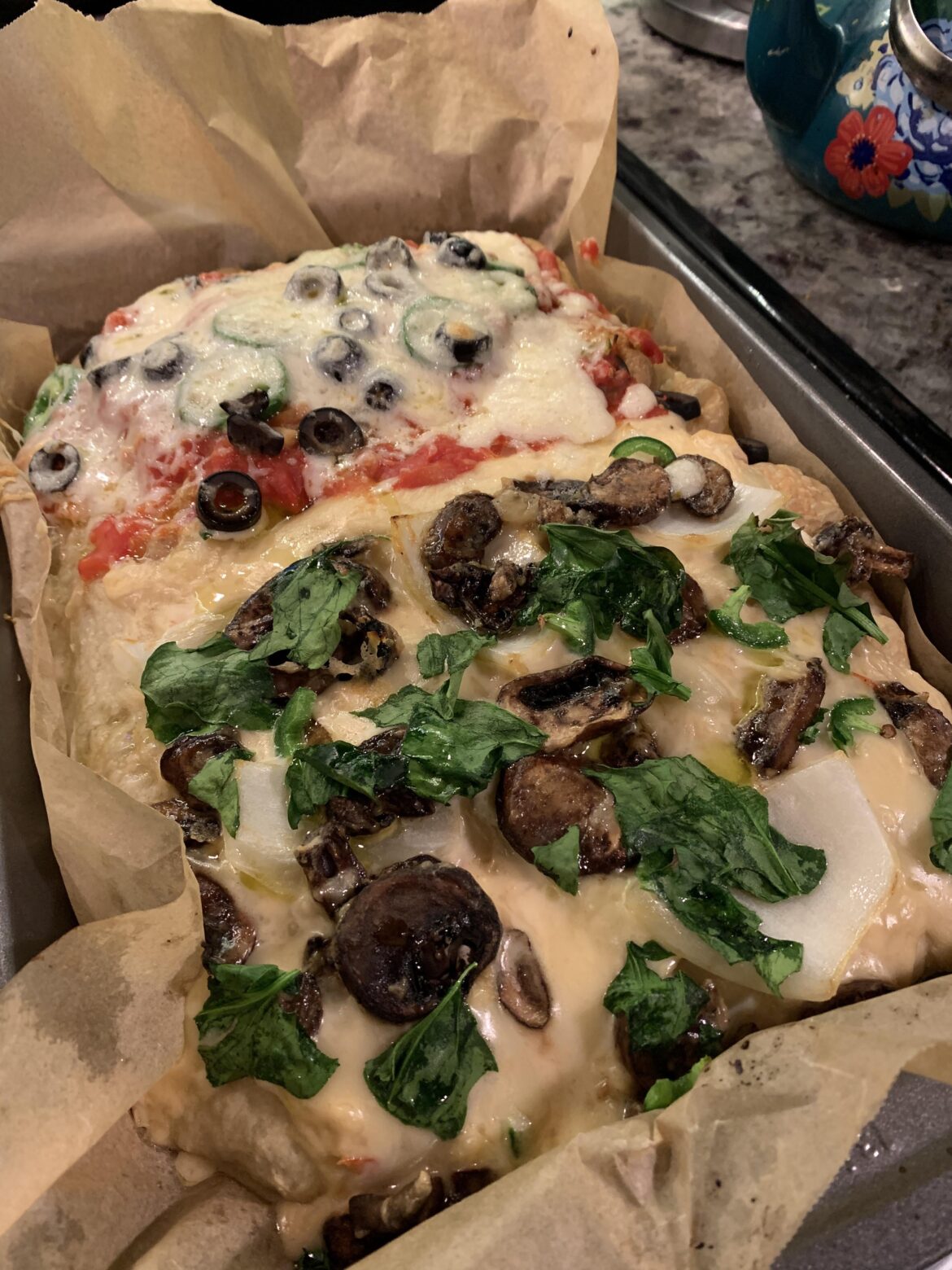 Recreated dominos handmade pan pizza