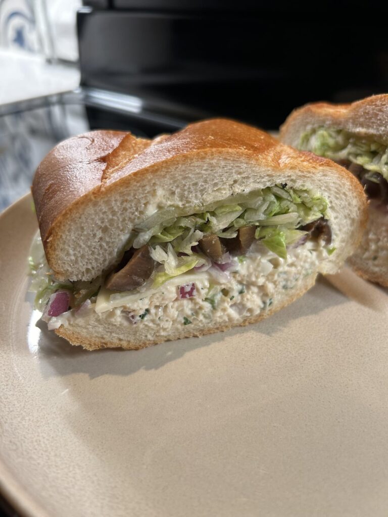 Chicken salad on French