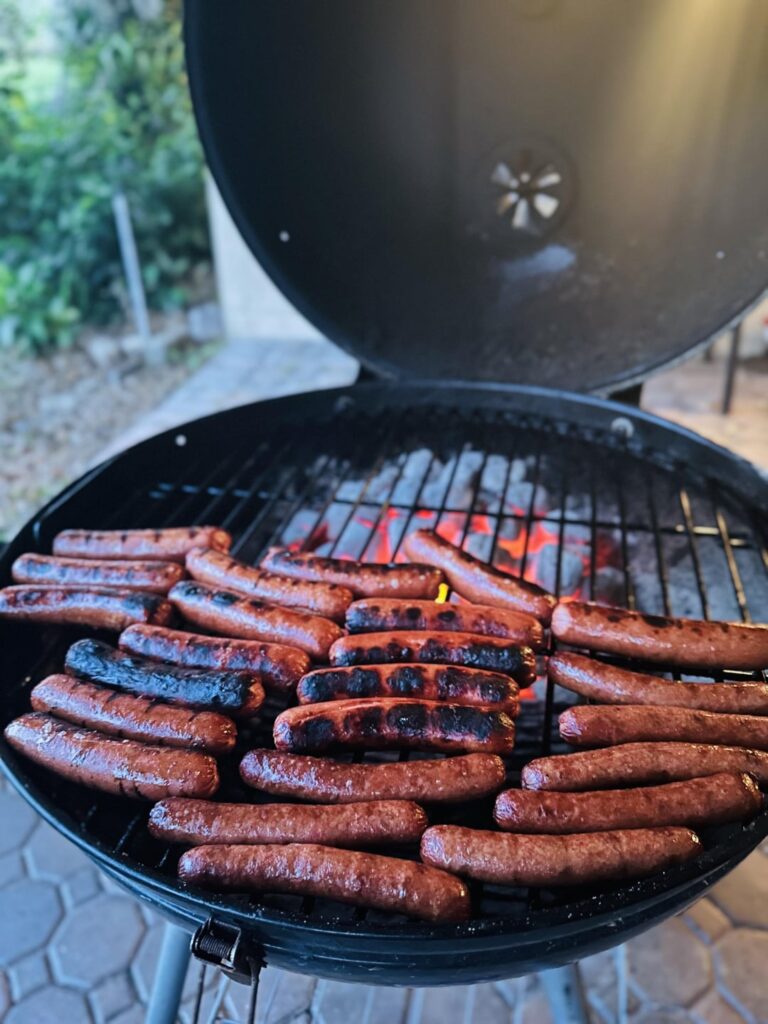 Dogs and Chicken Kabobs for dinner