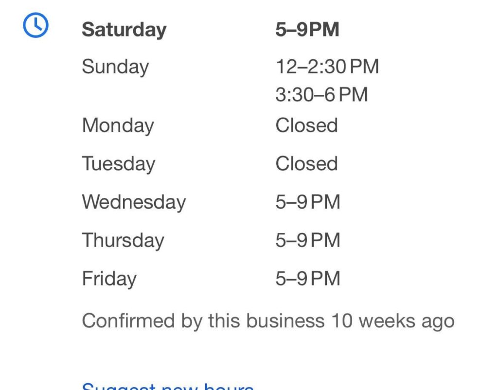 I can’t believe how many places don’t open until 5 on Saturdays. Pictured: Quarter Sheets