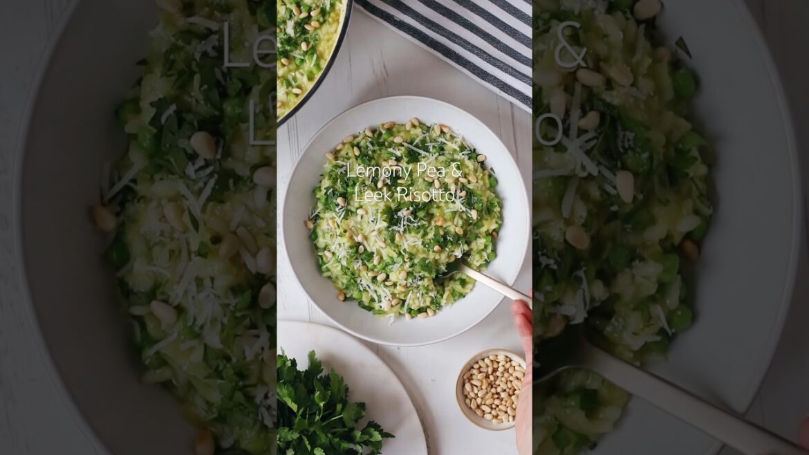Lemony Pea & Leek Risotto | #easyrecipe #healthyfood #healthyrecipe #dinnerrecipe #risottorecipe