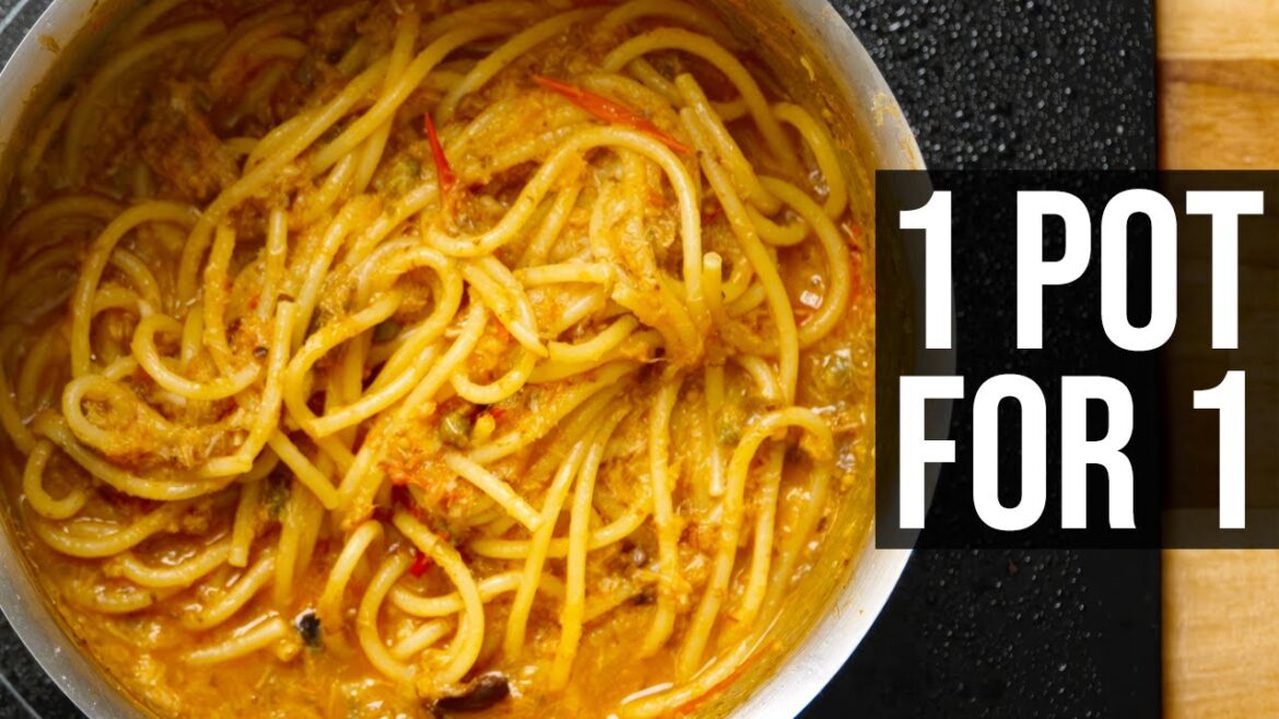 One Pot Spaghetti with Cod For One 'Baccalà' Style