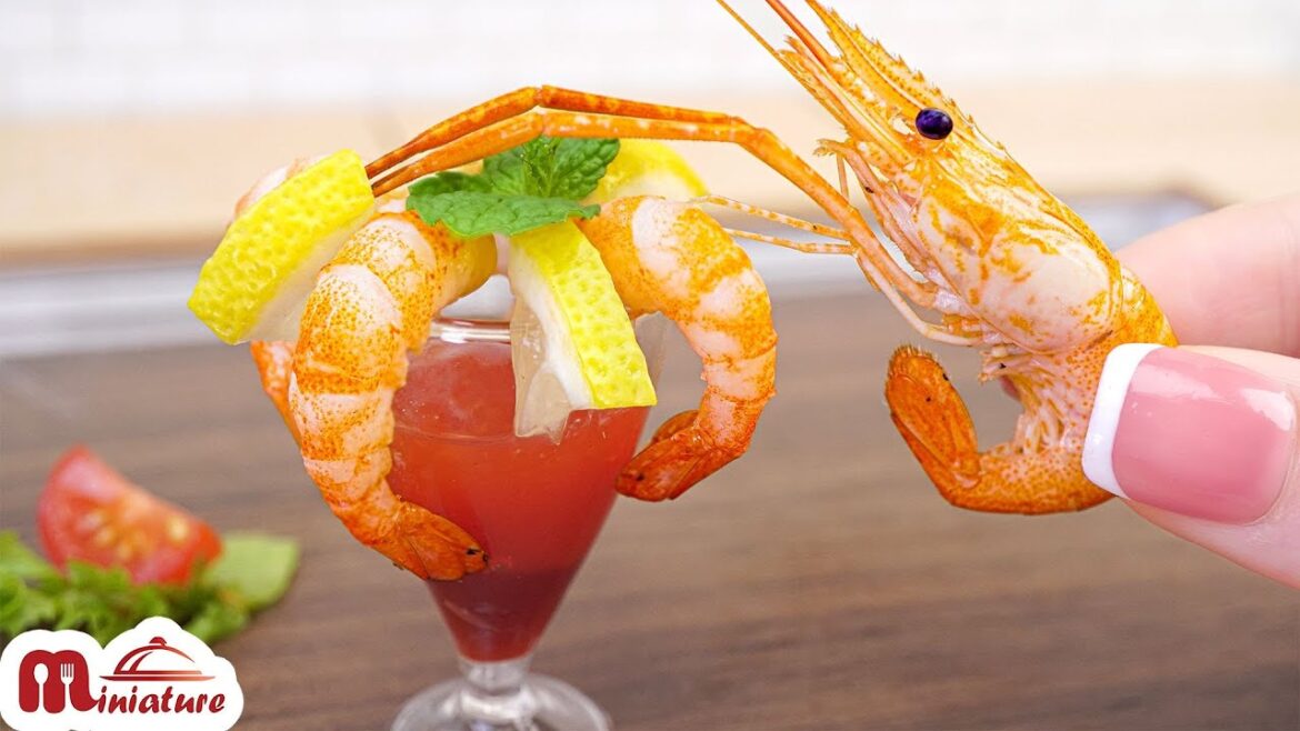 The Perfect Miniature SHRIMP COCKTAIL Recipe | ASMR Cooking Mini Food