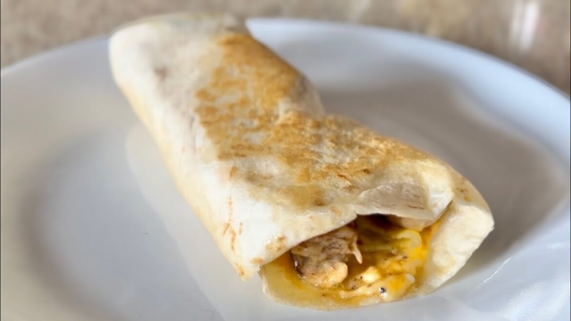 Sausage and Egg Breakfast Wrap - Cheesy and Filling (Homemade)