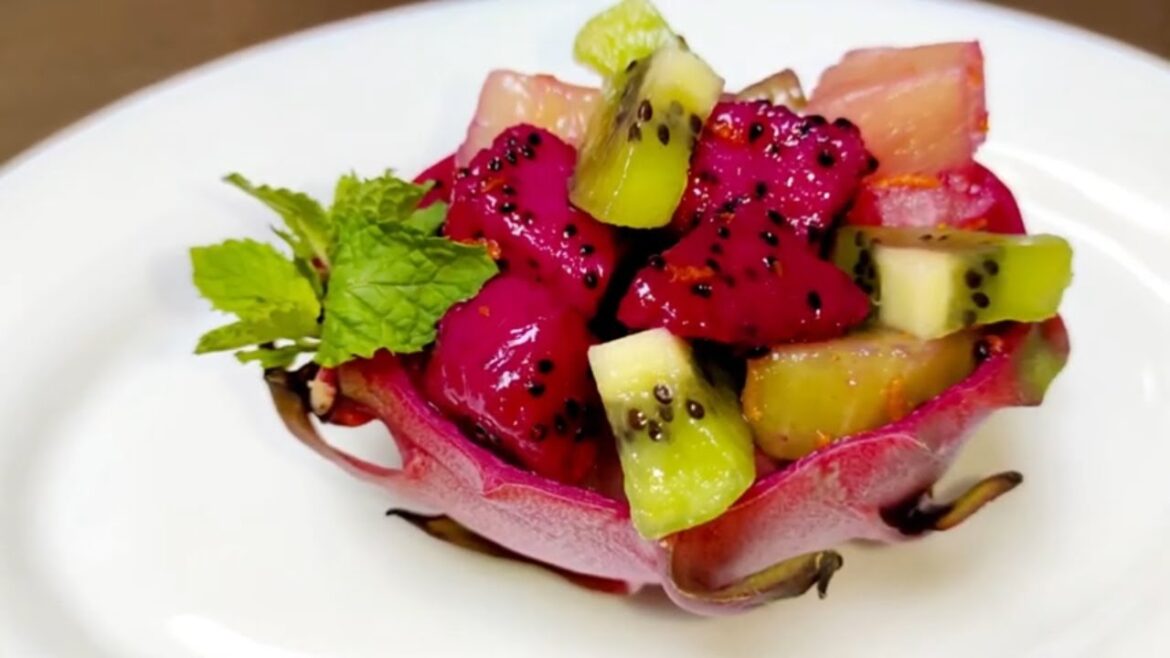 DRAGON FRUIT SALAD | FRUIT SALAD IN CITRUS DRESSING | How to make Dragon Fruit Salad DRAGON FRUIT SALAD | FRUIT SALAD IN CITRUS DRESSING | How to make Dragon Fruit Salad