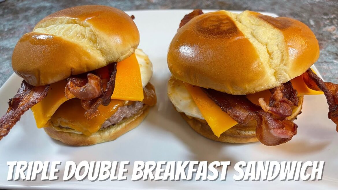 The BEST Breakfast Sandwich | Bacon, Sausage, Egg, & Cheese | The Triple Double Breakfast Sandwich |
