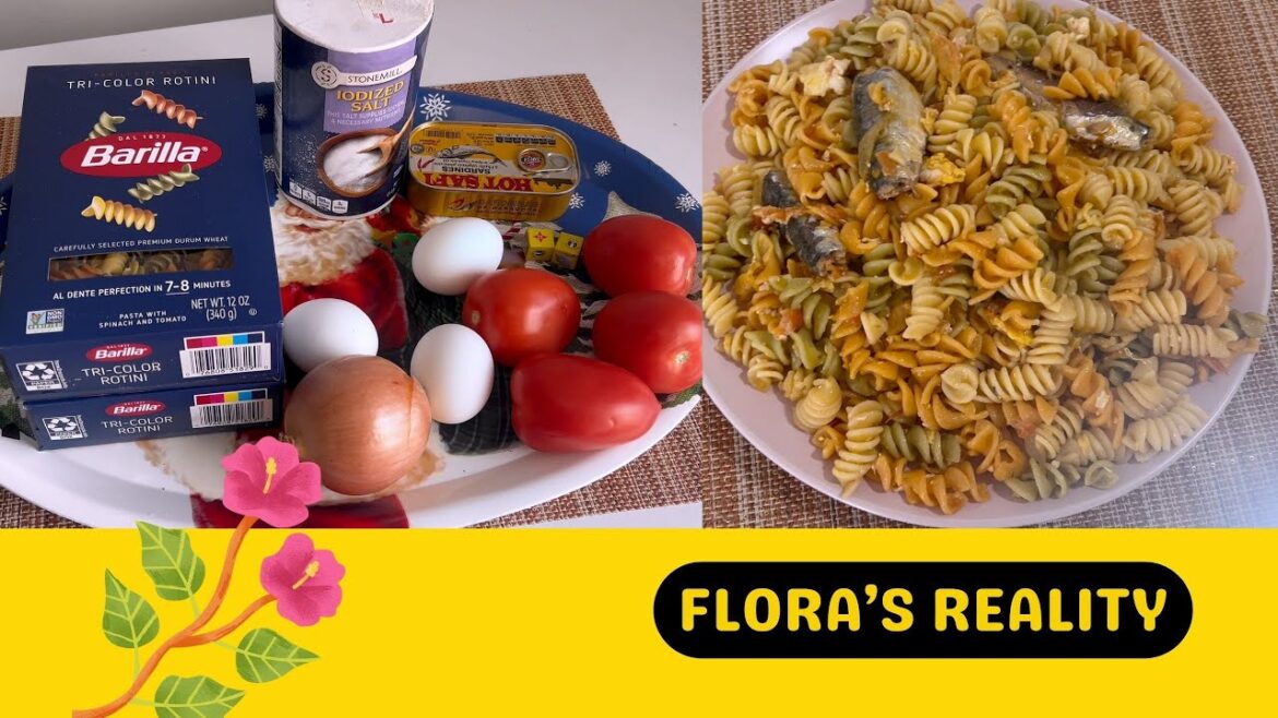 How To Cook Yummy Tri Color Rotini Pasta / Sardine