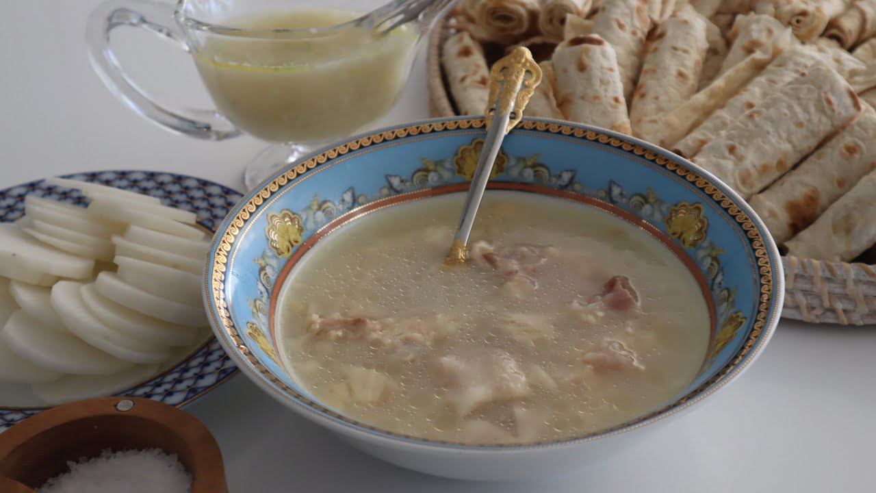 Khash Traditional Armenian Soup with Beef Feet and Tripe Heghineh