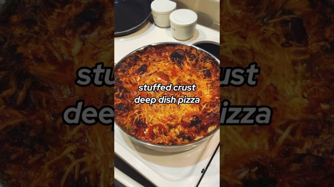 Stuffed crust deep dish pizza at home. Unreal! Super delicious.