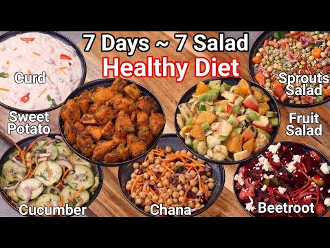 7 Days 7 Healthy Salad Recipes Weight Loss Diet Salad | Vegetarian