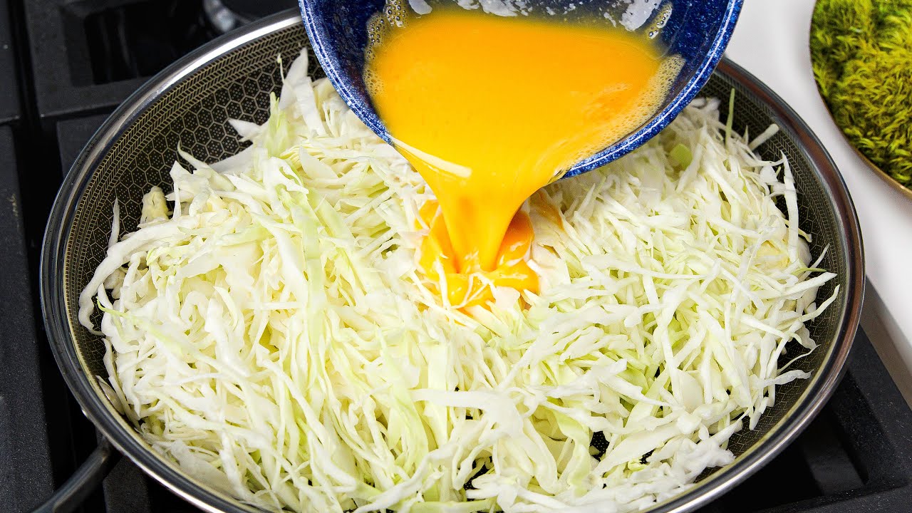 Cabbage with eggs tastes better than meat! Easy, quick and very