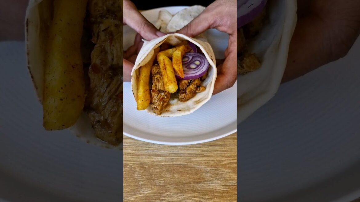 chicken gyro with tzatziki sauce #shorts