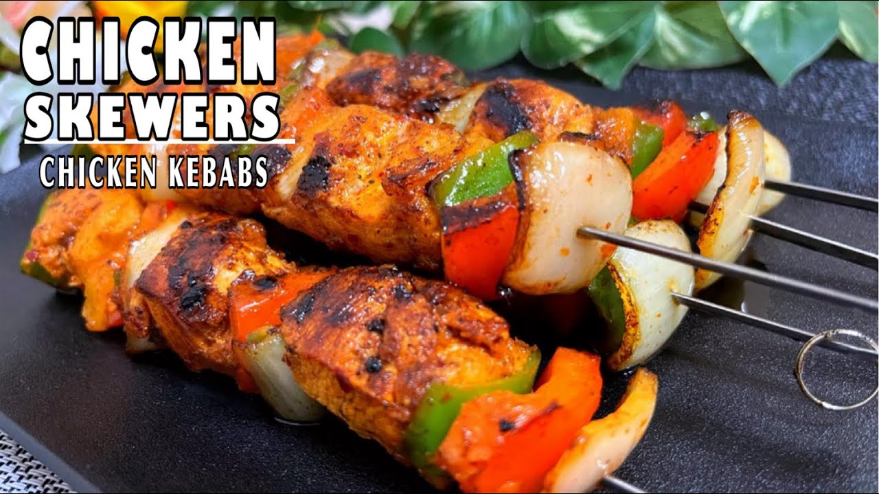 CHICKEN SKEWERS PAN FRIED CHICKEN KEBABS HAWAIIAN CHICKEN SKEWERS