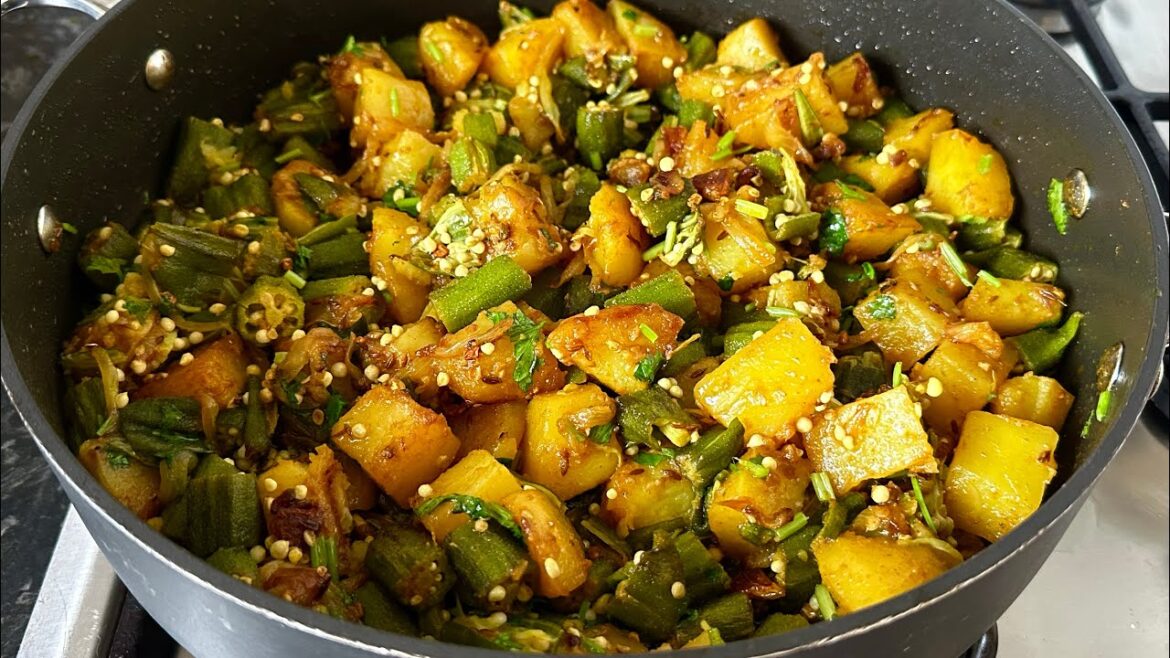 Pan Fried Okra And Potato / Vegan Recipe