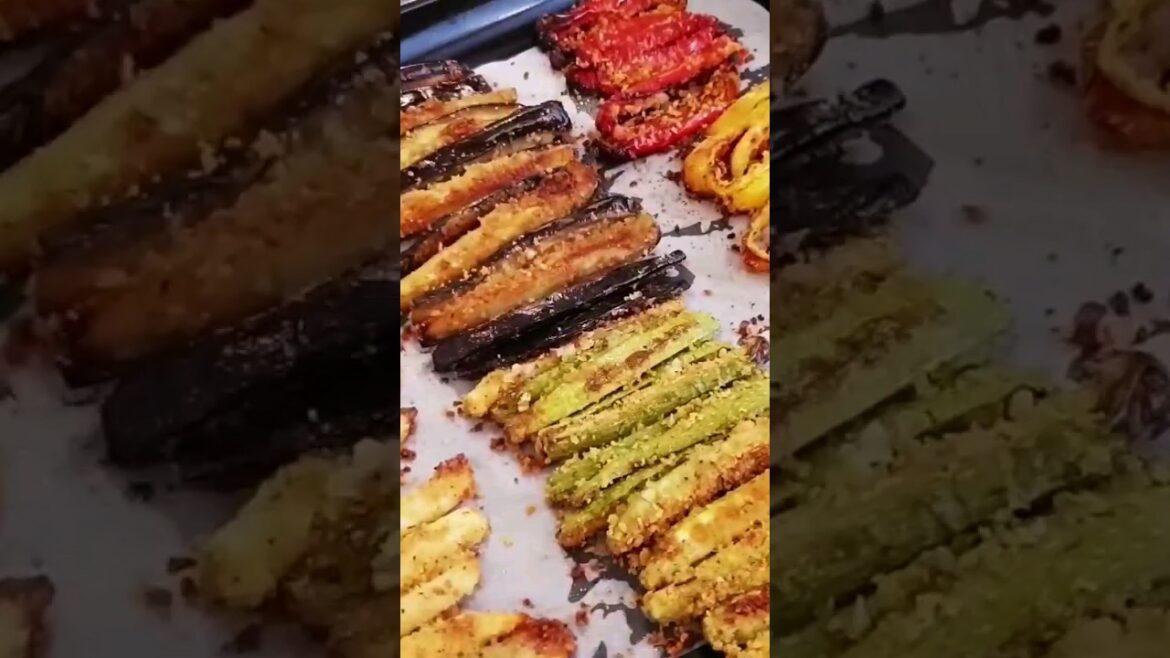 خضر في الفرن محمرة و مقرمشة كتوجد دقة وحدة #خضراوات #خضروات #خضر_في_الفرن#اكلات_صحية