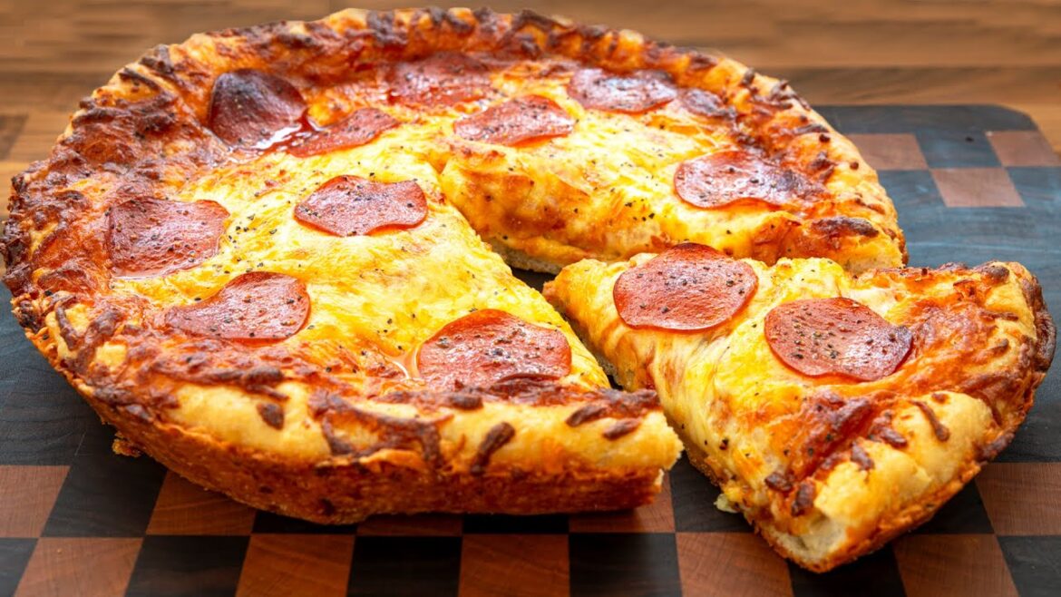 12″ Cast Iron Pan Pizza, No knead, with an unbelievably crispy Frico cheesy crust and base. 12" Cast Iron Pan Pizza, No knead, with an unbelievably crispy Frico cheesy crust and base.