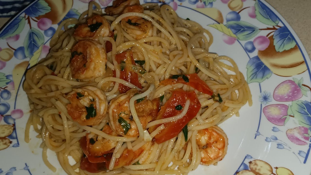 Garlic Butter Shrimp Spaghetti | Garlic Butter Shrimp Pasta! - Dining