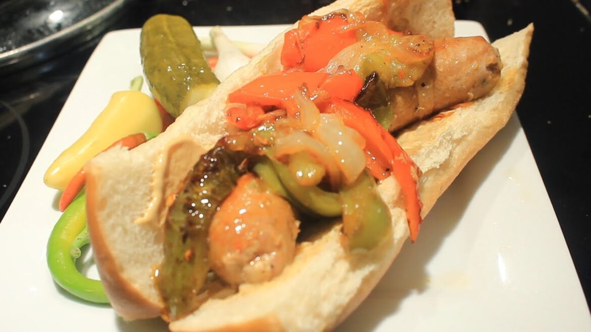 Spicy Cajun Andouille Sausage & Peppers Sandwich Spicy Cajun Andouille Sausage & Peppers Sandwich