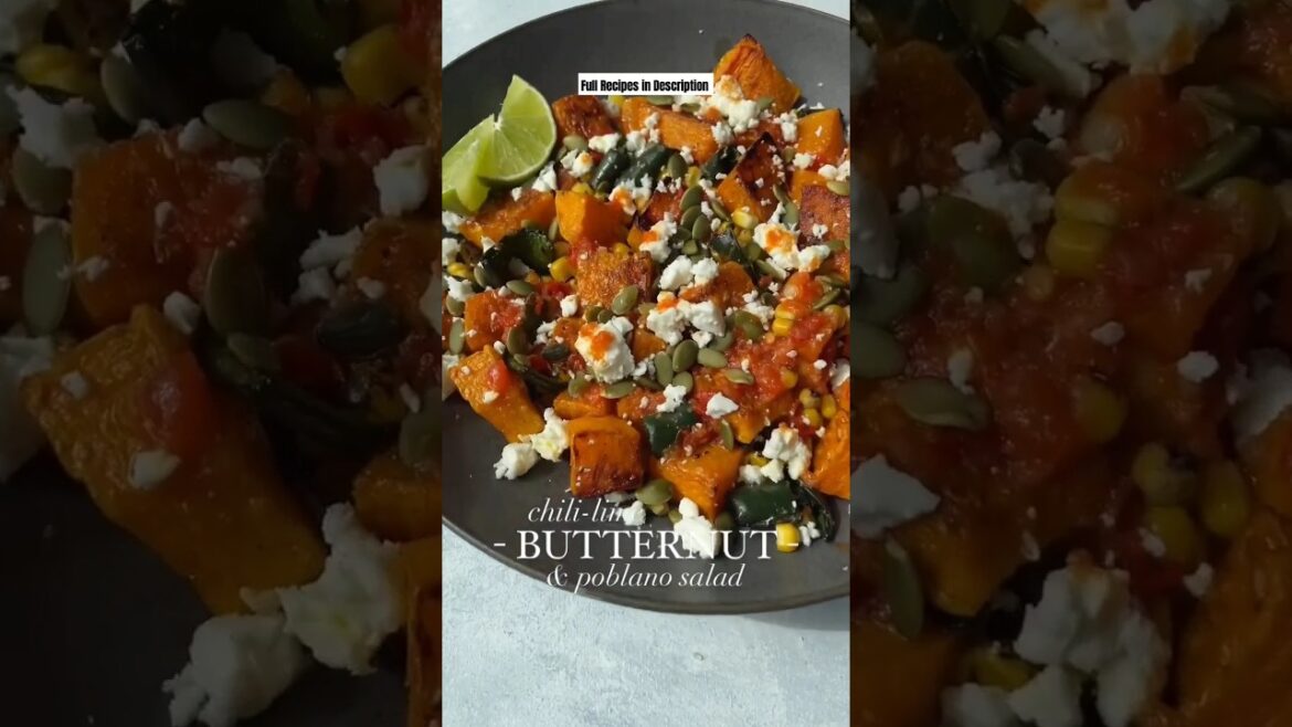 "Moroccan-Inspired Butternut Squash & Poblano Salad Recipe #shorts #saladrecipe #healthyfood