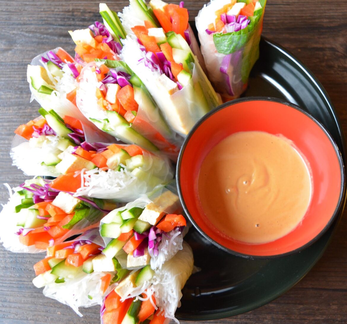 557 cal for big plate of tofu rice paper rolls