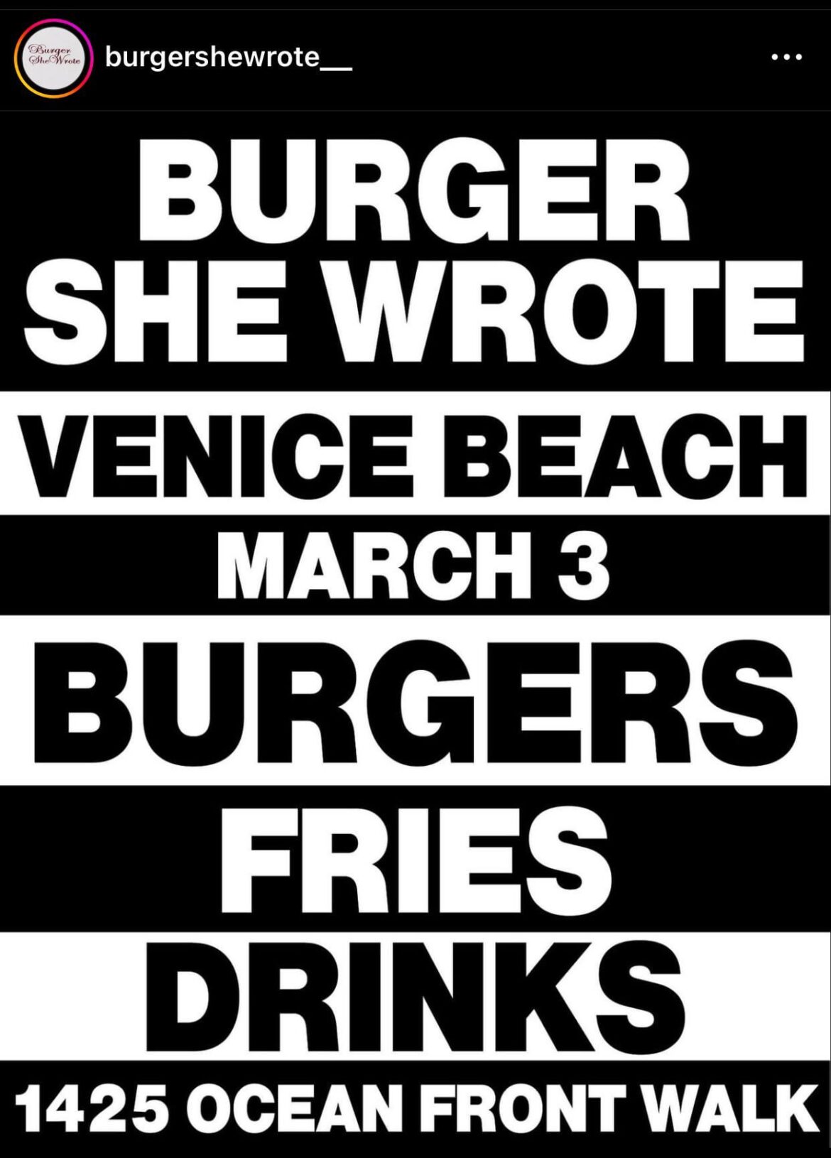 Burger She Wrote is coming to Venice