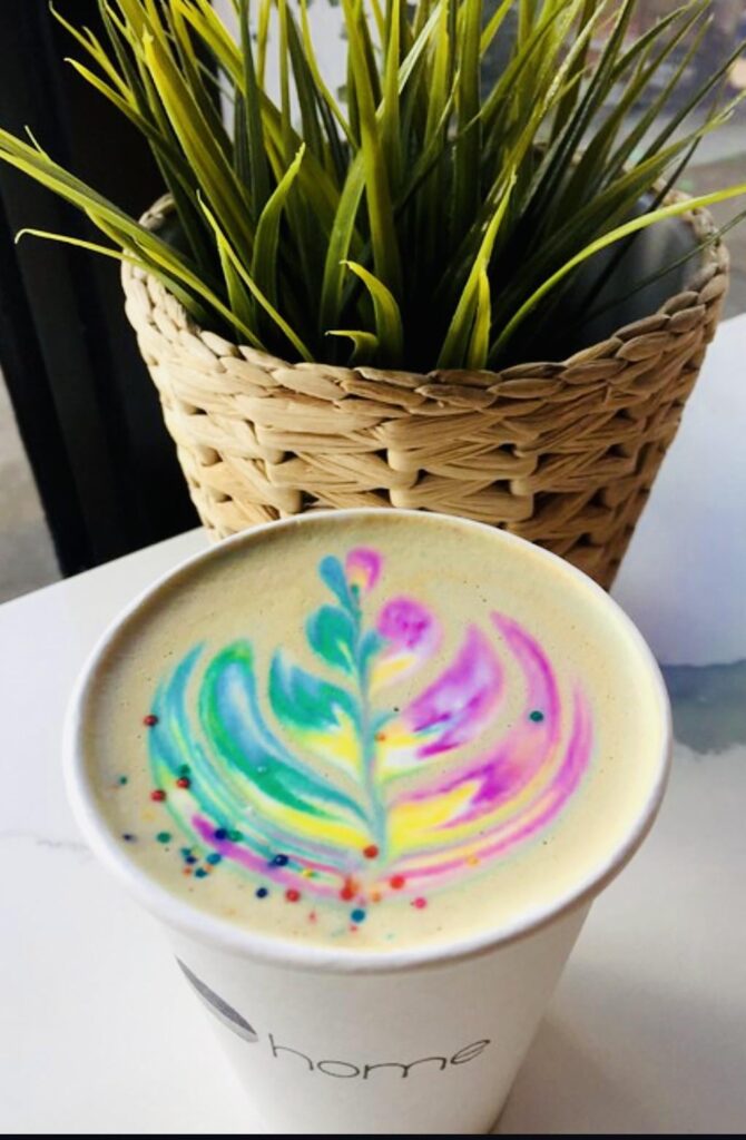 A delectable cup of Birthday Latte - for both the eyes and taste buds.