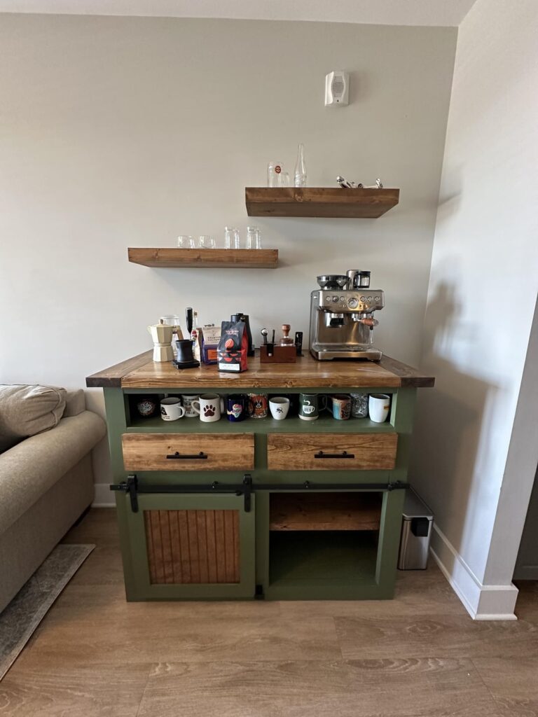 custom designed/built coffee bar