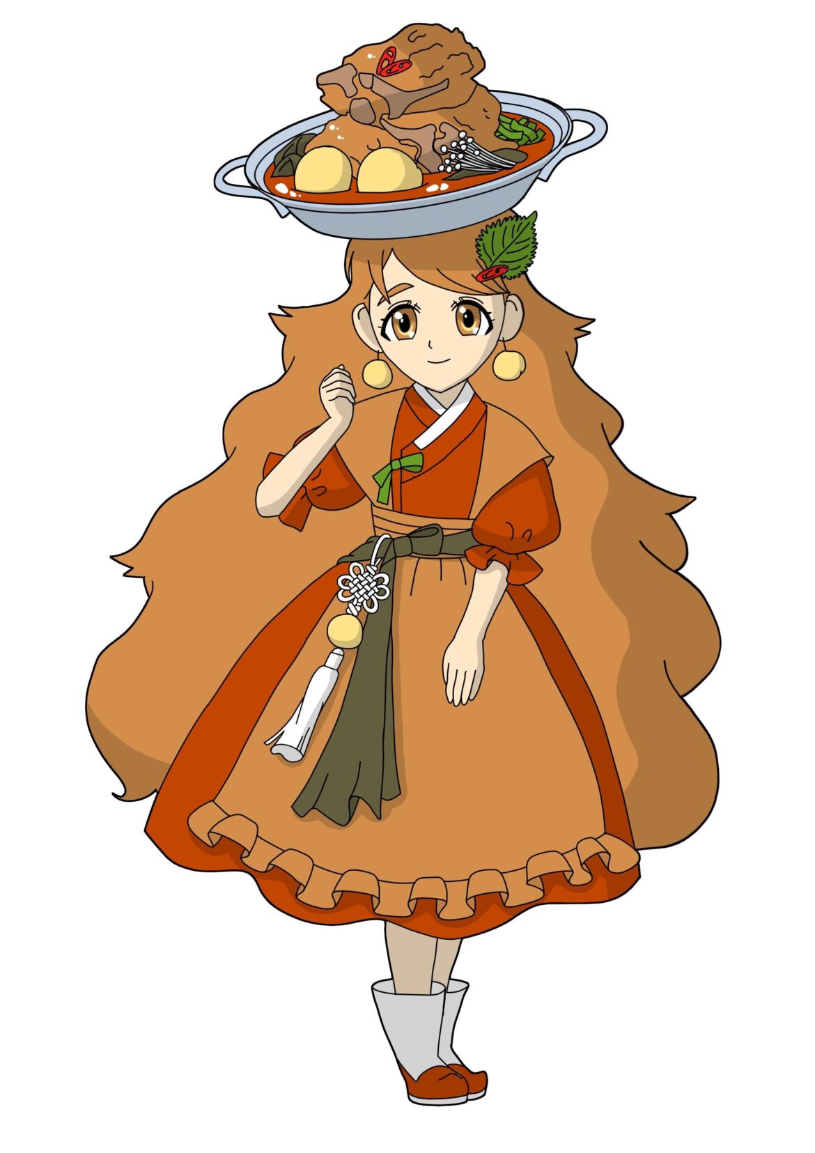 I drew Gamjatang(Pork bone soup) as a character.