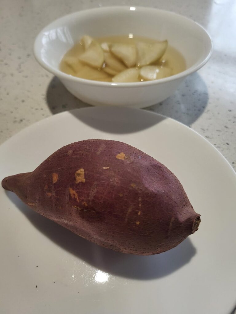 Sweet potato & winter water kimchi (Goguma & Dongchimi)