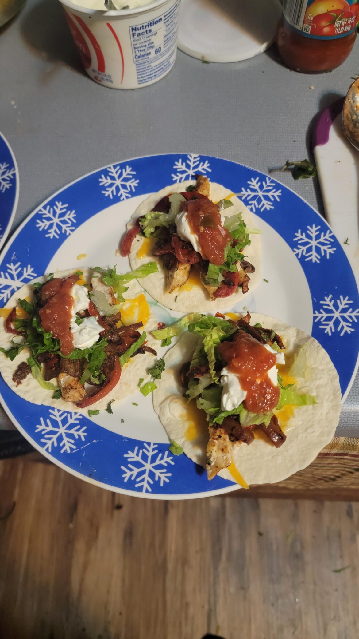 Chicken fajita tacos