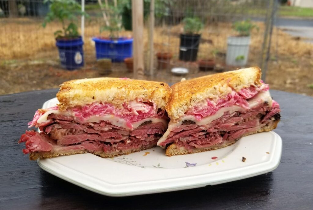 Pastrami Reuben - The King of Sandwiches that took 26 days to make! (including the beeted sauerkraut)