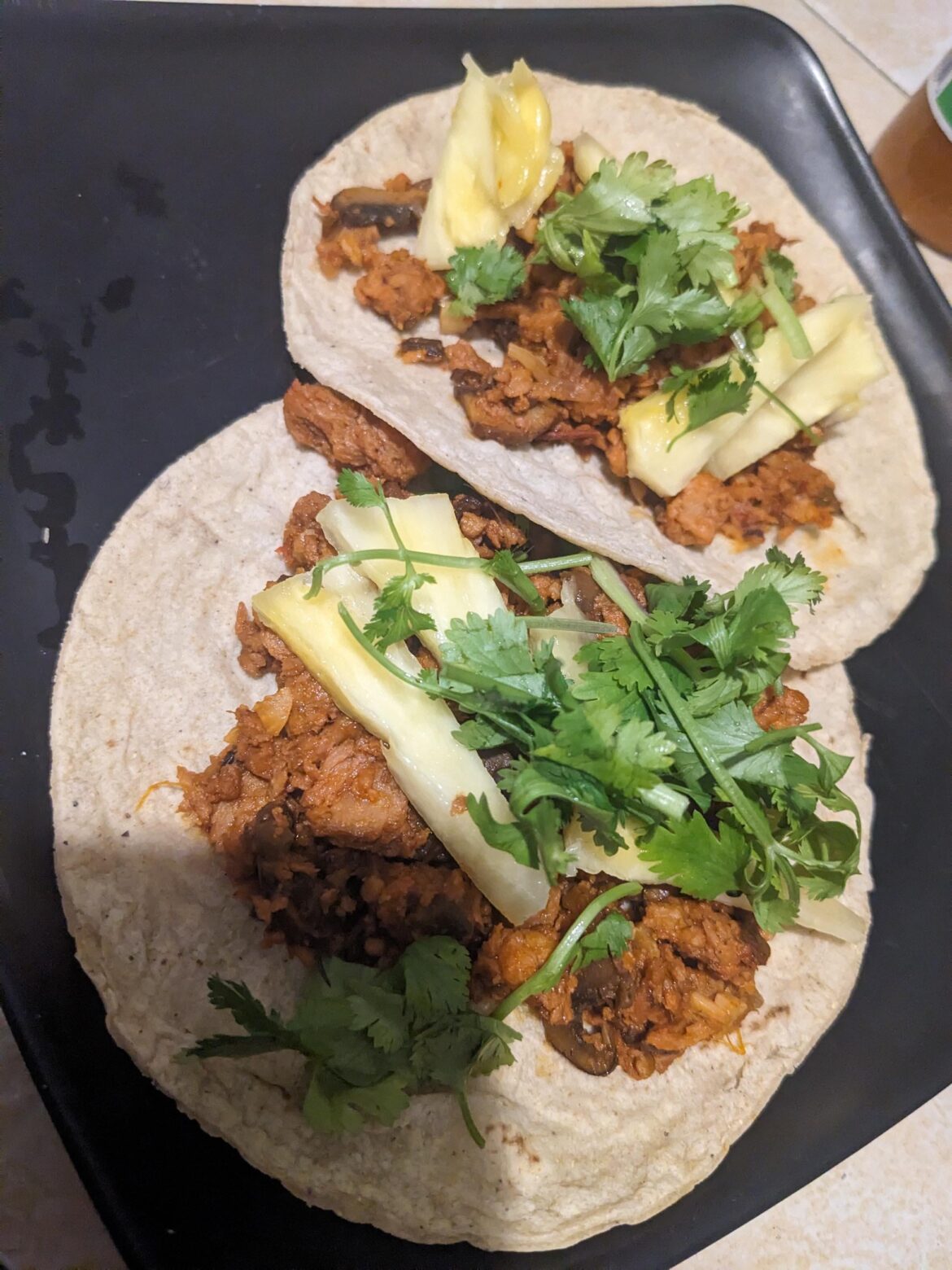 Happy with how my veggie "al pastor" tacos turned out!