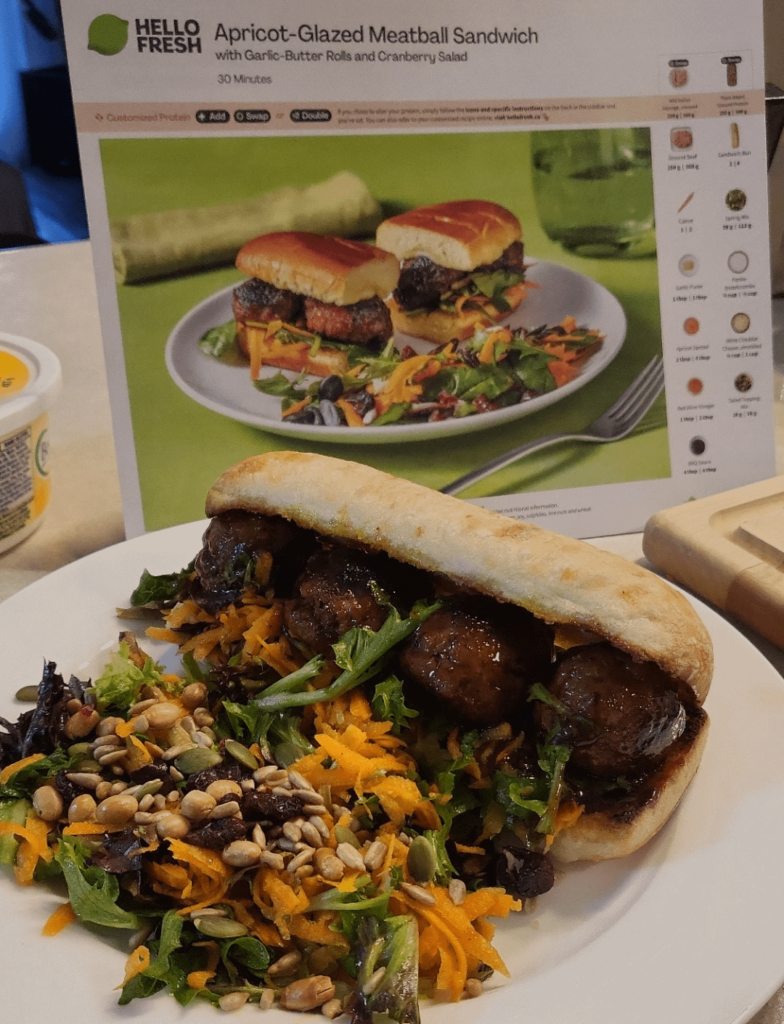 Apricot-Glazed meatball sandwich