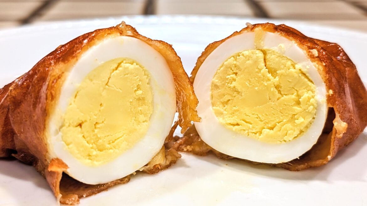 Fried cheese wrapped egg