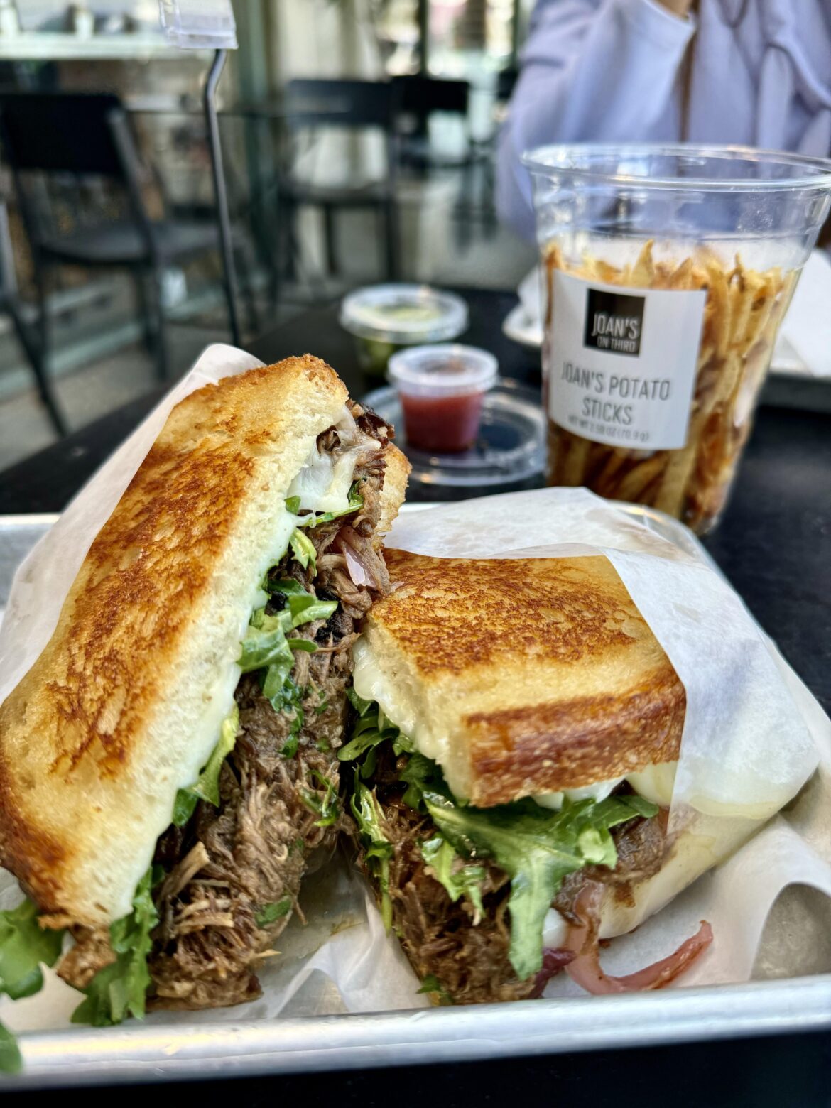 Short rib sandwich ($15.95) at Joan’s on Third