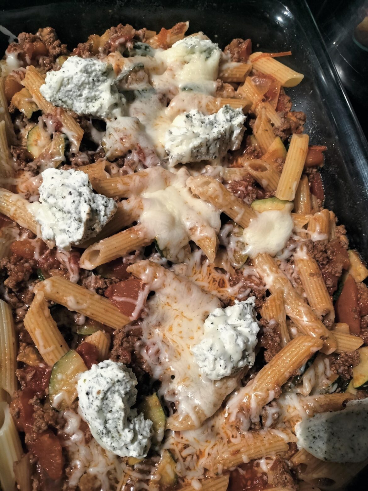 Beef pomodorro penne bake
