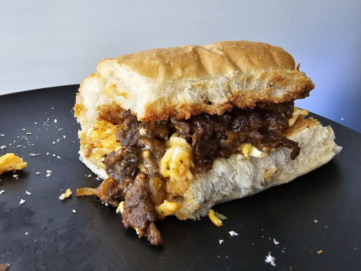 Leftover Philly cheese n egger