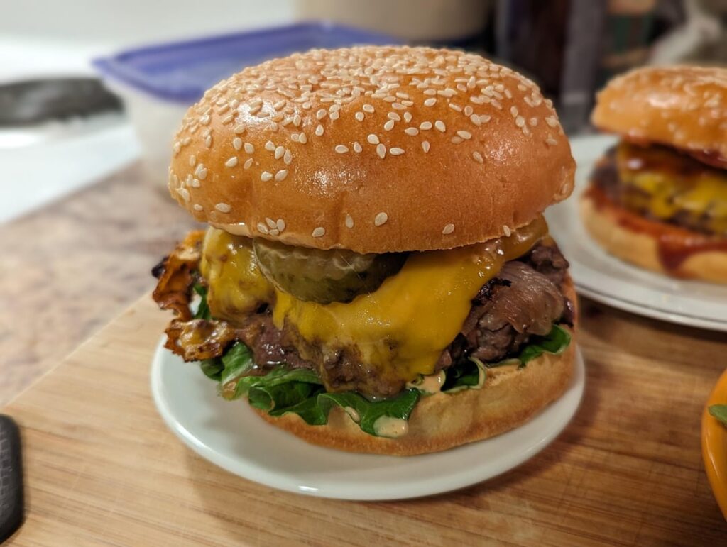 Wife came home and said she wanted a cheeseburger for dinner, I performed my duty (plus one for the daughter)