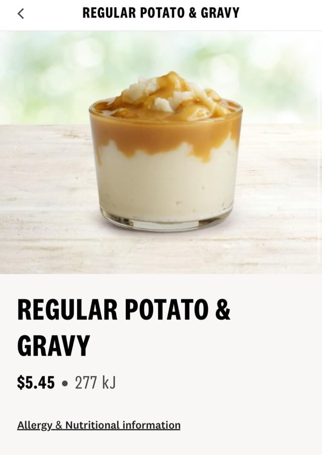 How is the kfc potatoes and gravy only 66 calories (277kj)?? It feels