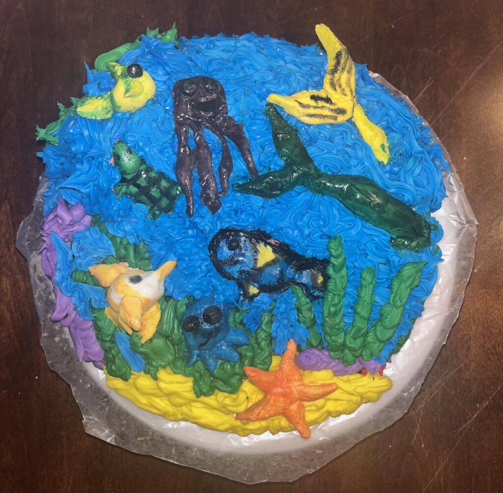 I am novice but had fun with my under the sea cake! 🐠💦