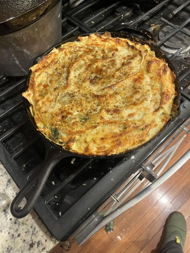 Made 'The Best Spinach Lasagna' and the 'Easy Roasted Brussel Sprouts'