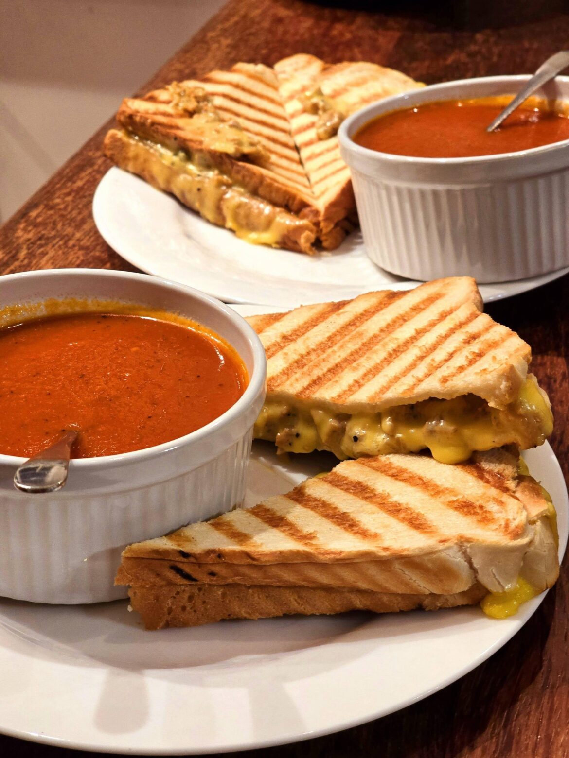 Vegan tuna melt with creamy tomato soup, latest entry in the month of sandwiches competition with my girlfriend.