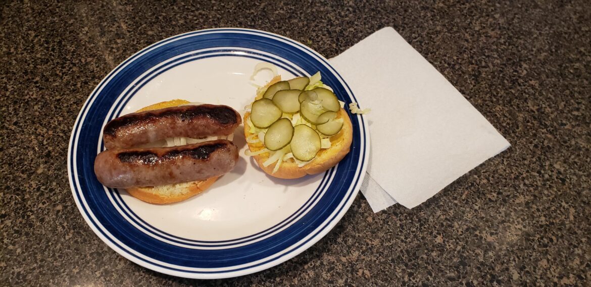 Bratwurst Sandwich Lunch