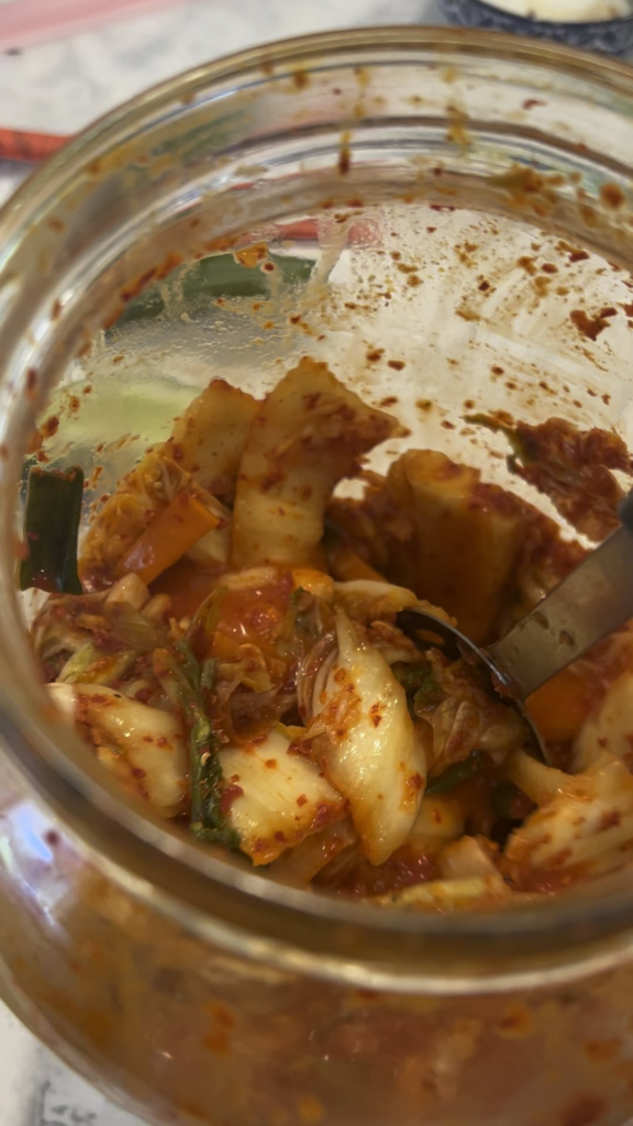 hello all! made this kimchi four days ago starting to taste, sour and less spicy is that normal? doesn’t seem to have any mold in it! hopefully I'm doing this right!
